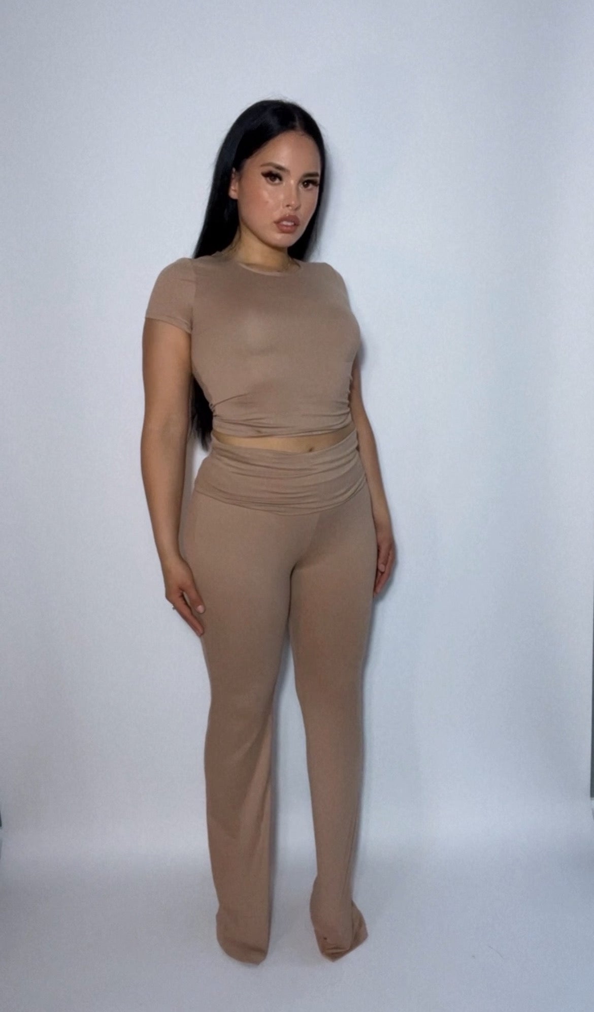 BBTM LOUNGEWEAR TAUPE/NUDE YOGA BOTTOM