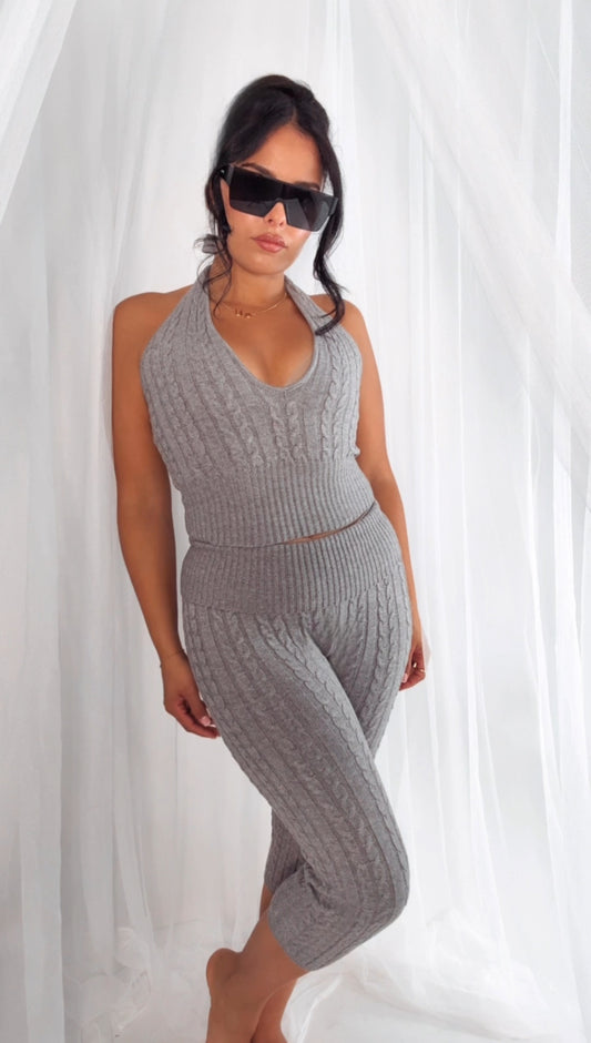 BBTM knit lounge capri pant grey