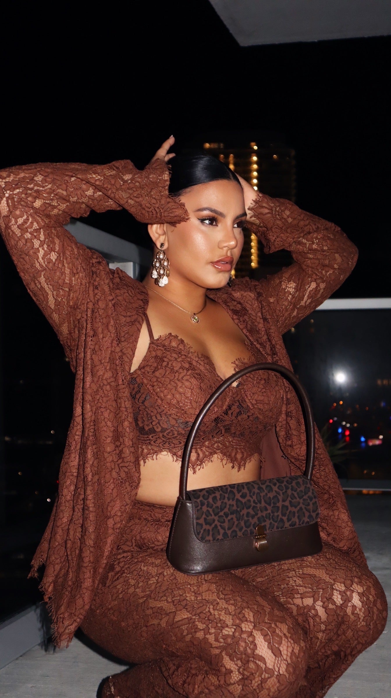 BBTM mocha modern/sexy blazer 3 piece set